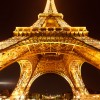 Night view of the Eiffel Tower.